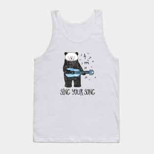 Sing Your Song - Cartoon Bear With Guitar Tank Top